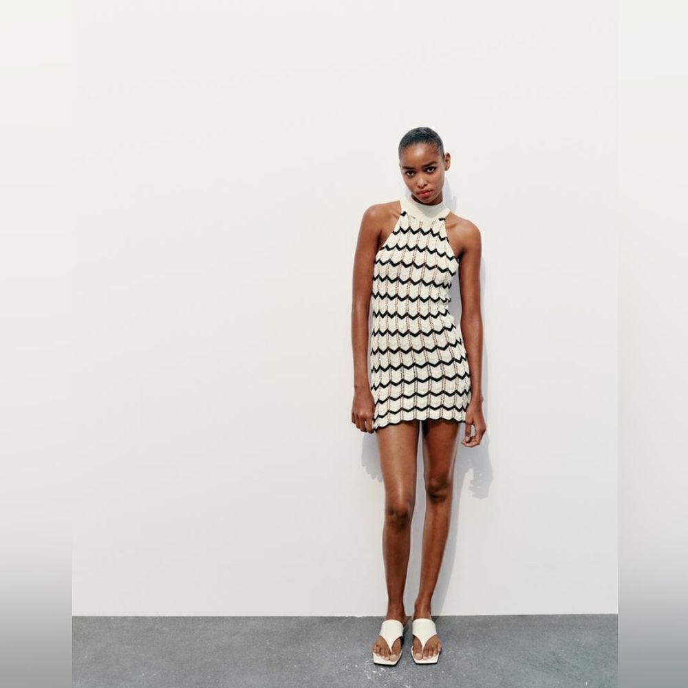 ZARA STRIPED KNIT MINI DRESS - Picture 11 of 16
